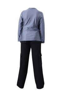 Custom-made Latin dance competition dance clothes, design solid color V-neck dance clothes, dance clothes suit supplier SKDO001 side view